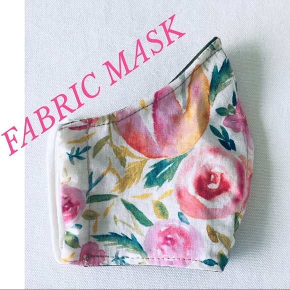 FACE MASK FABRIC FACE MASK PASTELS PINK 💯% COTTON - Picture 2 of 6